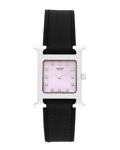 Pre-owned Hermes Hermès Women's H Watch Diamond Watch