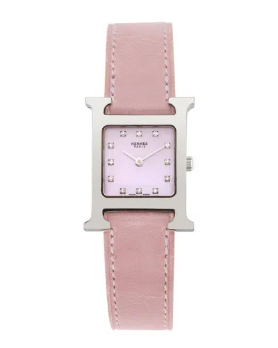 Pre-owned Hermes Hermès Women's H Watch Diamond Watch