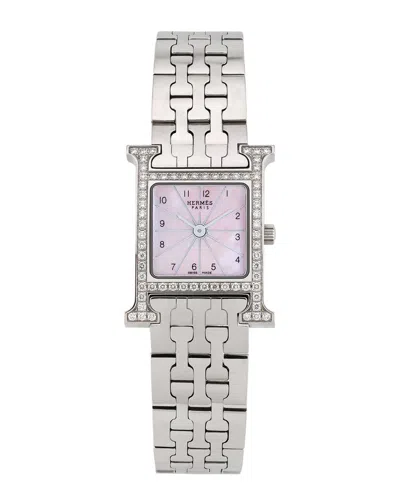 Pre-owned Hermes Hermès Women's H Watch Diamond Watch, Circa 2000's (authentic Pre-loved)