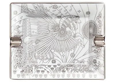 Pre-owned Hermes Women's  Ashtray La Source De Pegase In Platine/white