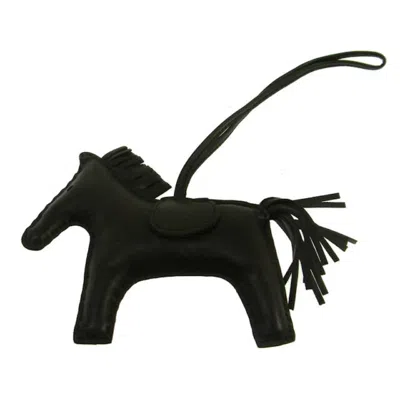 Pre-owned Hermes Women's  Bag Charm Rodeo Horse Milo Mm In Noir