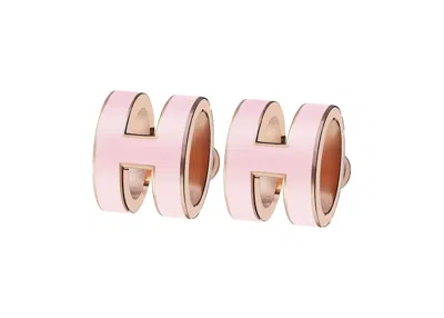 Pre-owned Hermes Women's  Earrings Pop H In Dragee