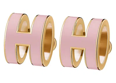 Pre-owned Hermes Women's  Earrings Pop H In Sugared Almond
