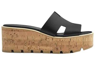 Pre-owned Hermes Women's  Eze 30 Sandal Sneakers In Noir In Black