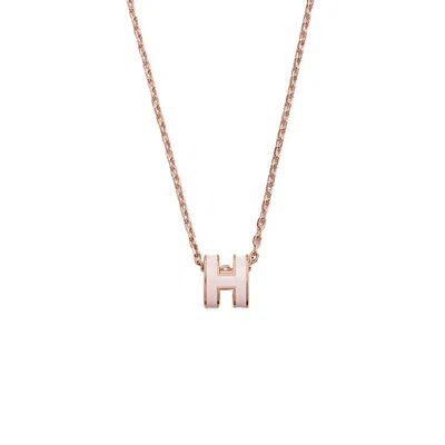 Pre-owned Hermes Women's  Mini Pop H Pendant In Rose Dragee