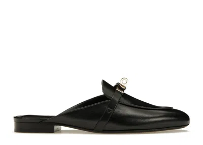 Pre-owned Hermes Women's  oz Mule Goatskin Leather Sneakers In Noir