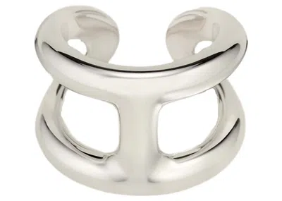Pre-owned Hermes Women's  Ring Large Model Osmose In Silver