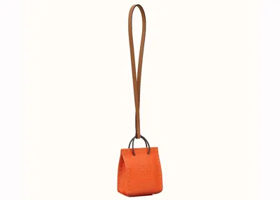 Pre-owned Hermes Women's  Shopping Bag Charm In Orange