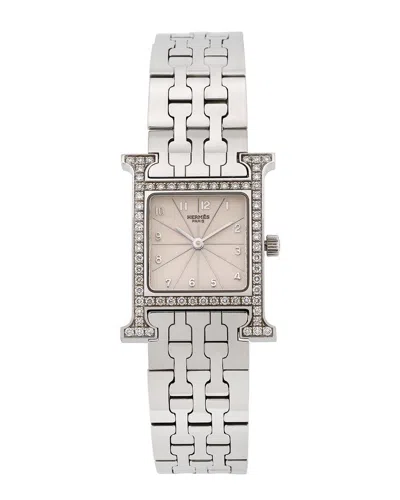 Hermes Women's Heure H Diamond Watch In Transparent