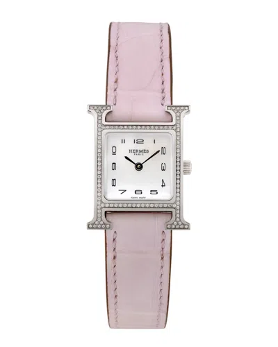 Hermes Hermès Women's Heure H Diamond Watch In Pink