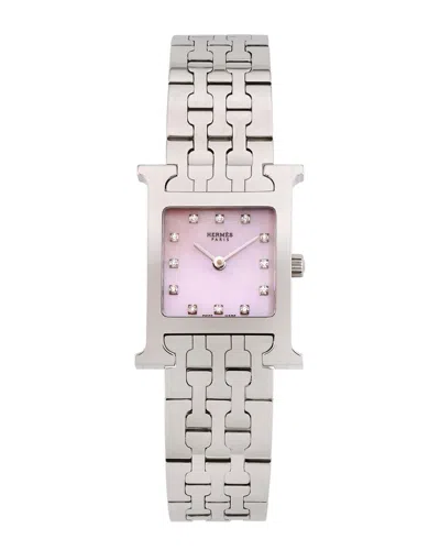Pre-owned Hermes Hermès Women's Heure H Diamond Watch (authentic Pre-loved)