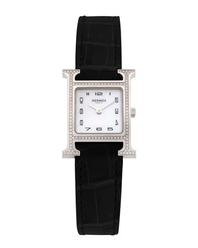 Pre-owned Hermes Hermès Women's Heure H Diamond Watch (authentic Pre-loved)