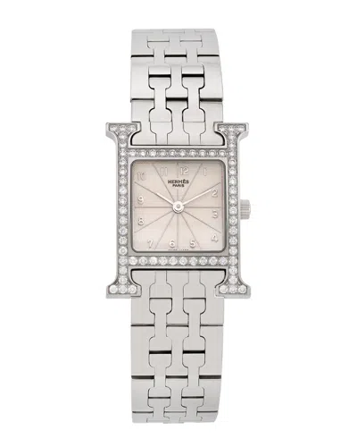 Pre-owned Hermes Women's Heure H Diamond Watch, Circa 2000's (authentic Pre-loved)