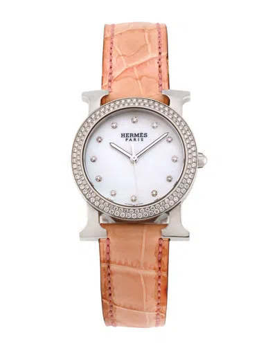 Pre-owned Hermes Women's Heure H Ronde Diamond Watch, Circa 2000's (authentic Pre-loved)