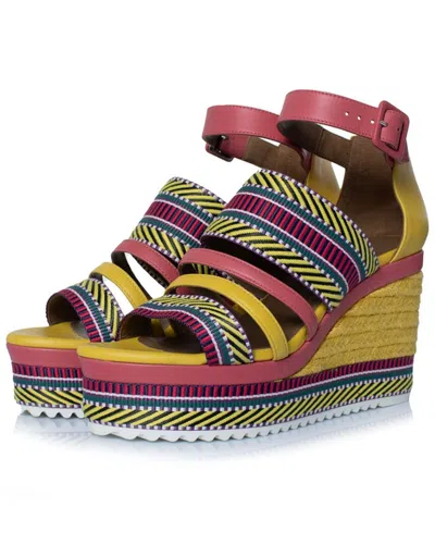 Pre-owned Hermes Hermès Women's Leather Ines Wedge Sandal (authentic Pre-loved)