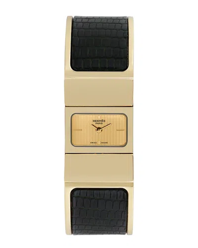 Pre-owned Hermes Hermès Women's Loquet Bangle Watch, Circa 2000s (authentic ) In Gold