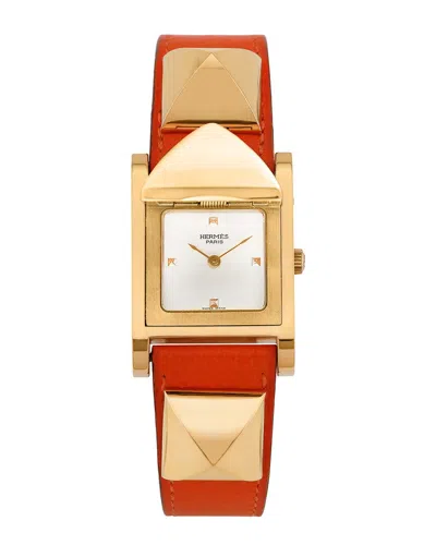 Pre-owned Hermes Hermès Women's Medor Watch, Circa 2000s (authentic ) In Gold