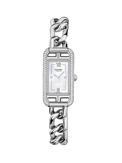 Hermes Women's Nantucket Stainless Steel & 0.58 Tcw Diamond Bracelet Watch/29mm In Gray
