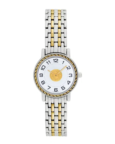 Pre-owned Hermes Hermès Women's Sellier Watch, Circa 2000s (authentic ) In Metallic