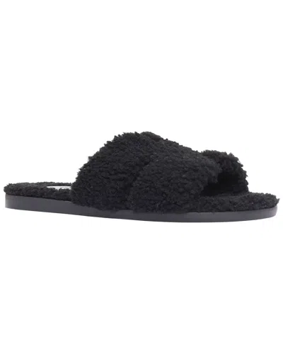 Pre-owned Hermes Hermès Women's Shearling Black Shearling Sandal (authentic Pre-loved)