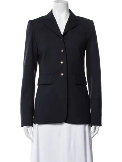 Pre-owned Hermes Wool Blazer In Blue