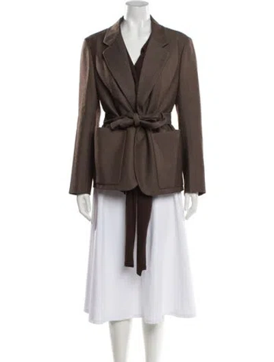 Pre-owned Hermes Wool Blazer In Brown