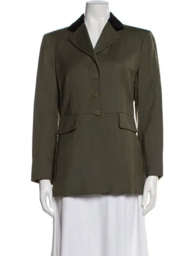 Pre-owned Hermes Wool Blazer In Green