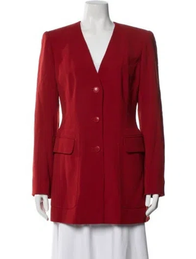 Pre-owned Hermes Wool Blazer In Red
