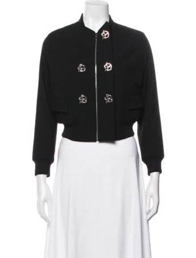 Pre-owned Hermes Wool Bomber Jacket In Black