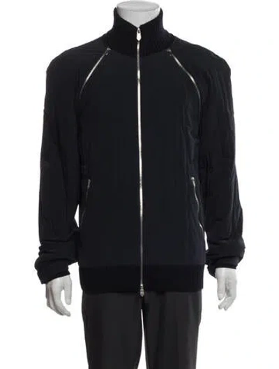 Pre-owned Hermes Wool Bomber Jacket In Blue