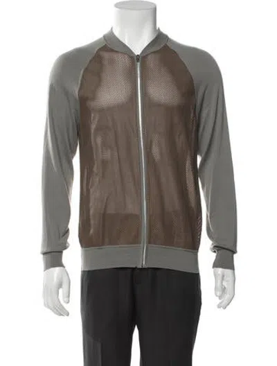 Pre-owned Hermes Wool Bomber Jacket In Grey