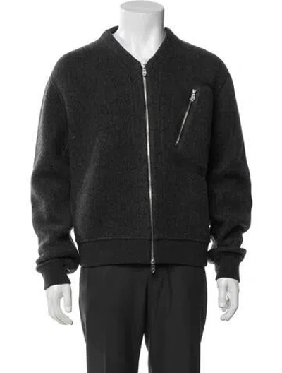 Pre-owned Hermes Wool Bomber Jacket W/ Tags In Gray