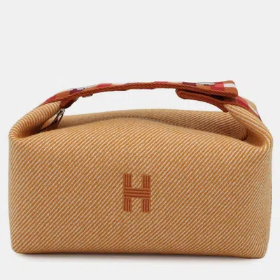 Pre-owned Hermes Wool Bride-a-bac Pm Bag In Brown