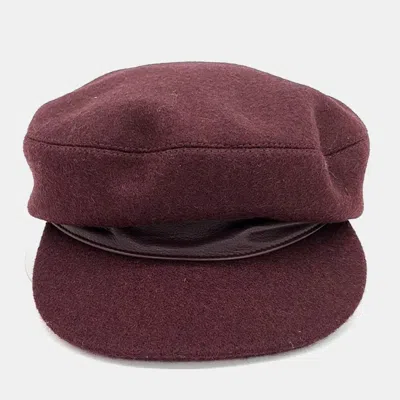 Pre-owned Hermes Wool Burgundy Hat