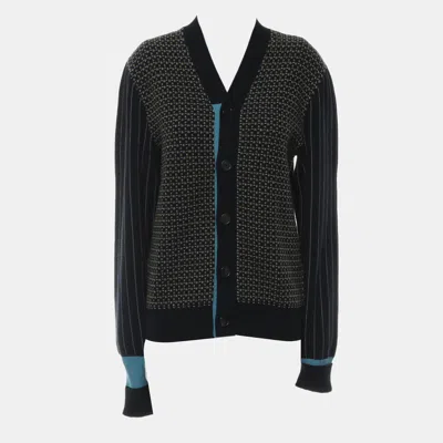 Pre-owned Hermes Wool Button Up Cardigan In Multi