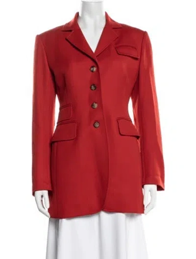 Pre-owned Hermes Wool Coat In Red