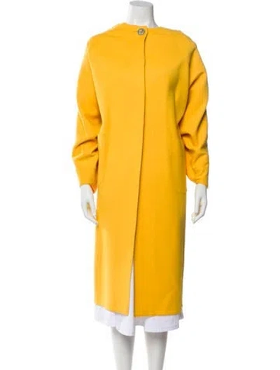 Pre-owned Hermes Wool Coat In Yellow
