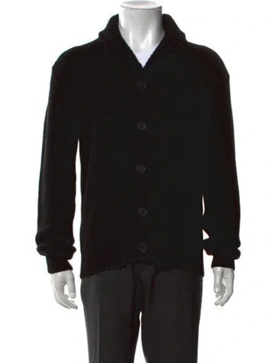 Pre-owned Hermes Wool Collar Cardigan In Black