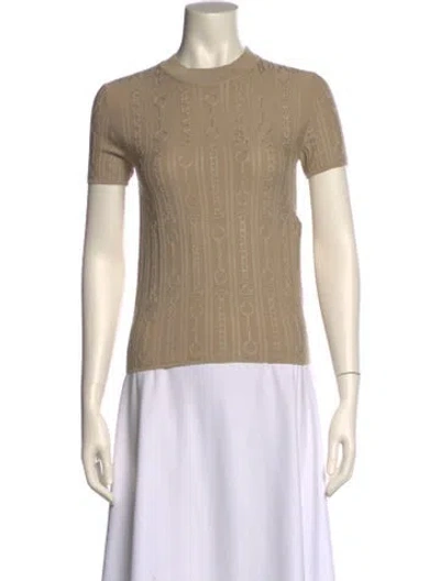 Pre-owned Hermes Wool Crew Neck Sweater In Neutral