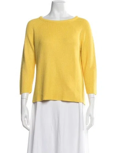 Pre-owned Hermes Wool Crew Neck Sweater In Yellow