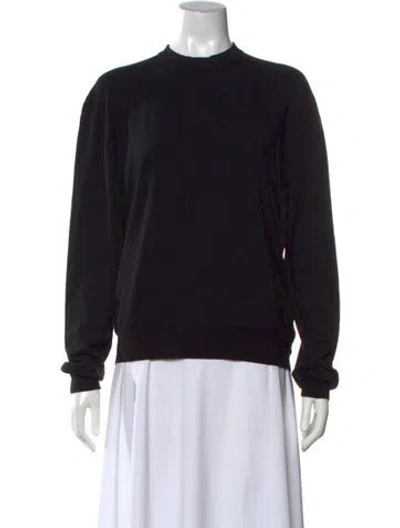 Pre-owned Hermes Wool Crew Neck Sweatshirt In Black