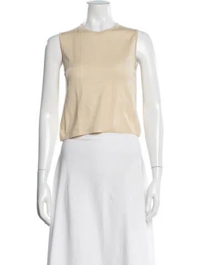 Pre-owned Hermes Wool Crew Neck Top In Neutrals