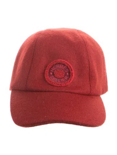Pre-owned Hermes Wool Davis Varsity Cap In Grey