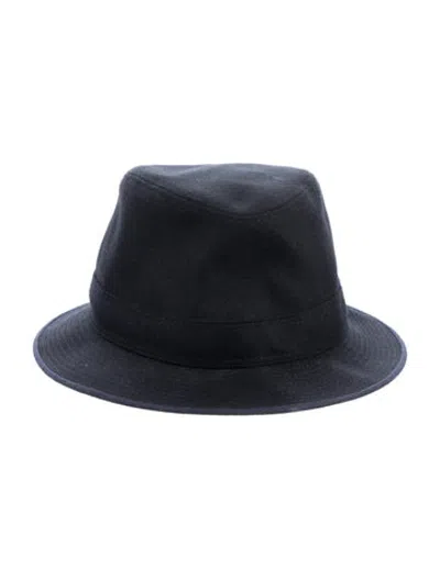 Pre-owned Hermes Wool Fedora Hat In Blue