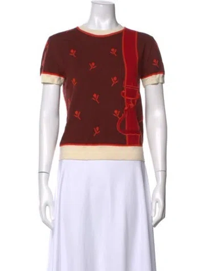 Pre-owned Hermes Wool Floral Print Sweater In Multicolor