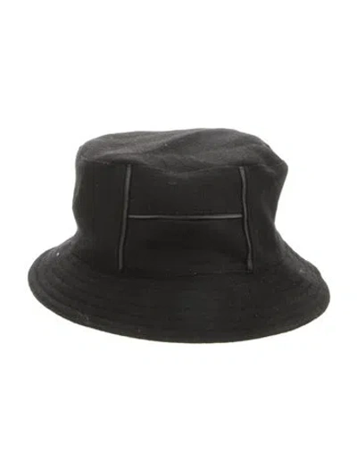 Pre-owned Hermes Wool H Bucket Hat In Black