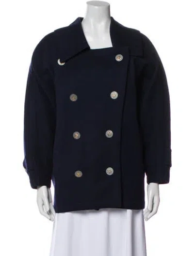 Pre-owned Hermes Wool Jacket In Blue