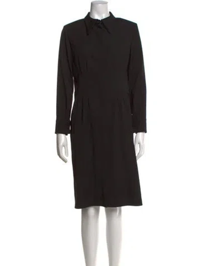 Pre-owned Hermes Wool Knee-length Dress In Black
