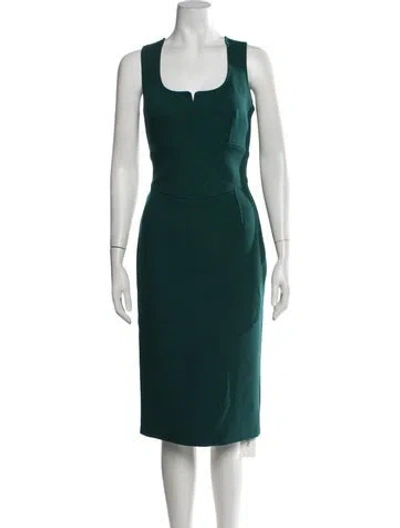 Pre-owned Hermes Wool Knee-length Dress In Green
