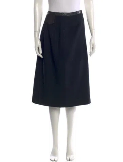 Pre-owned Hermes Wool Knee-length Skirt In Black